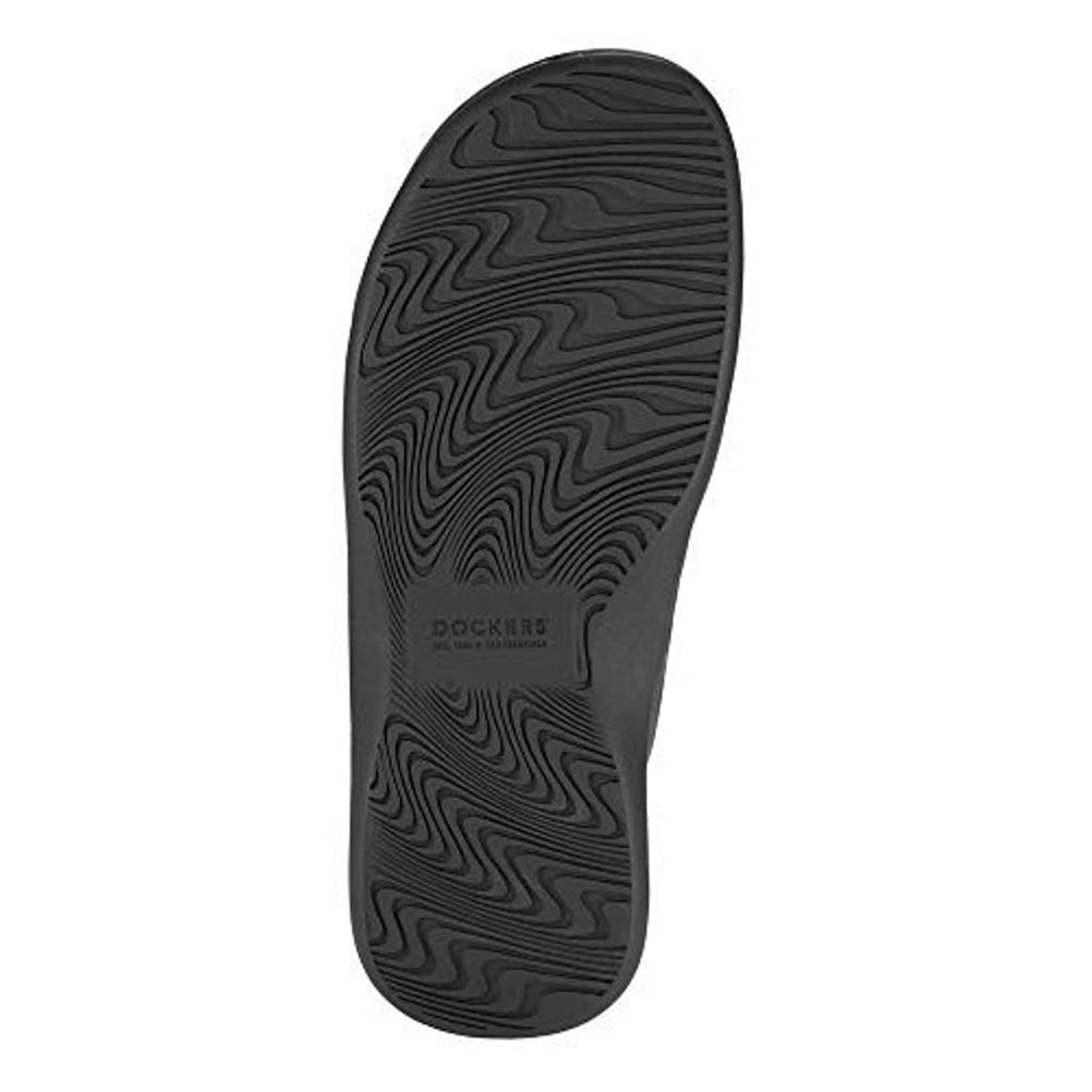 Rubber outsole for dark brown slide sandals with wave tread pattern