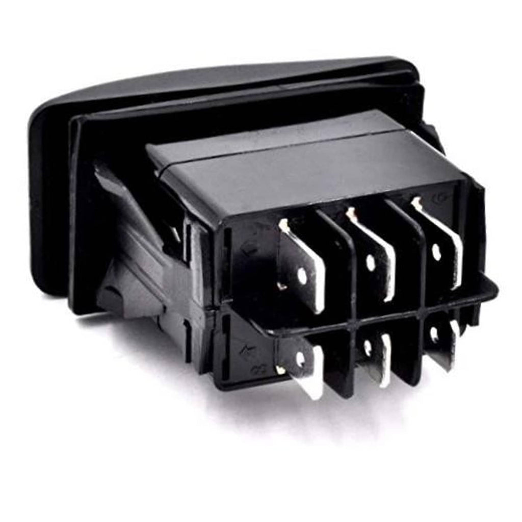 Black 48-volt electric golf cart switch with multiple spade terminals