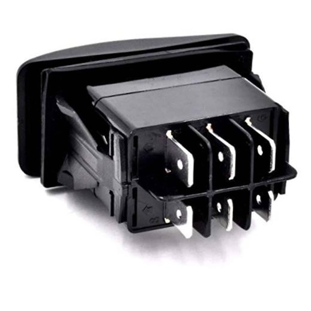 Black 48-volt electric golf cart switch with multiple spade terminals