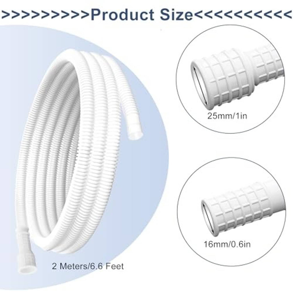 Ribbed white hose sleeve with two connector end sizes for adjustable drain fittings