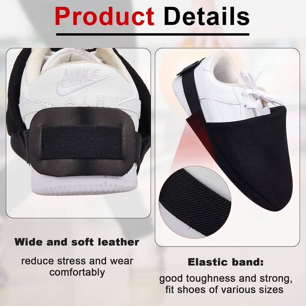 Black bowling shoe slider sock covers with wide soft sole and elastic band