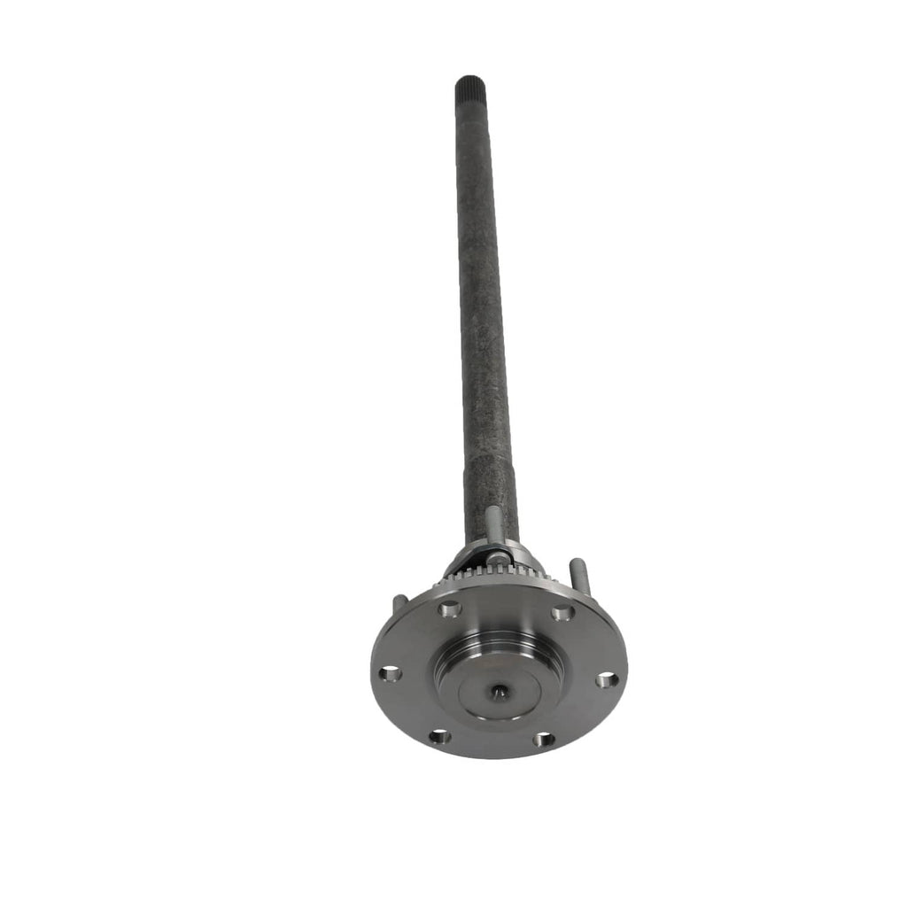 Rear axle shaft with bearing housing and bolt holes