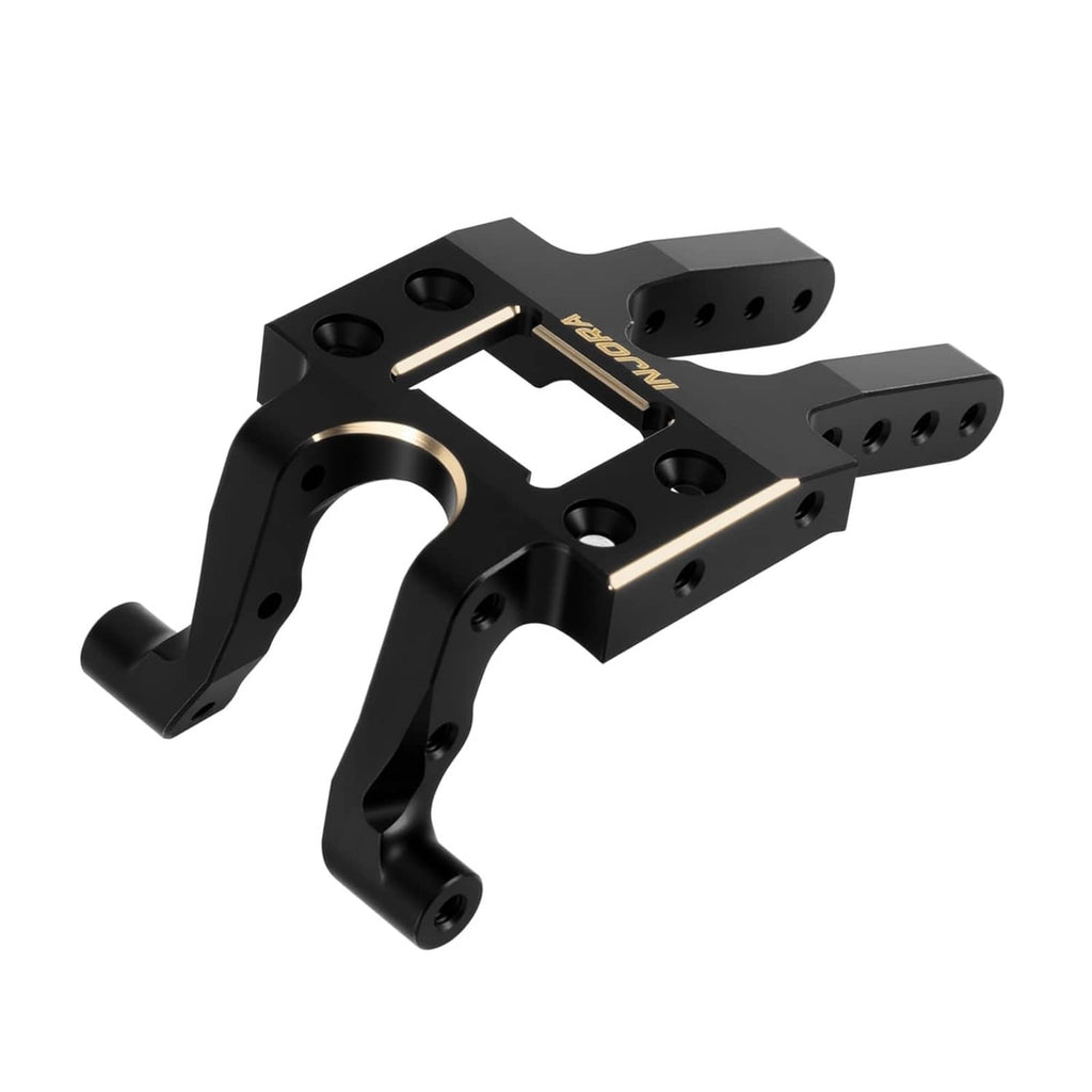 INJORA black-coated brass skid plate with brass center plate detail