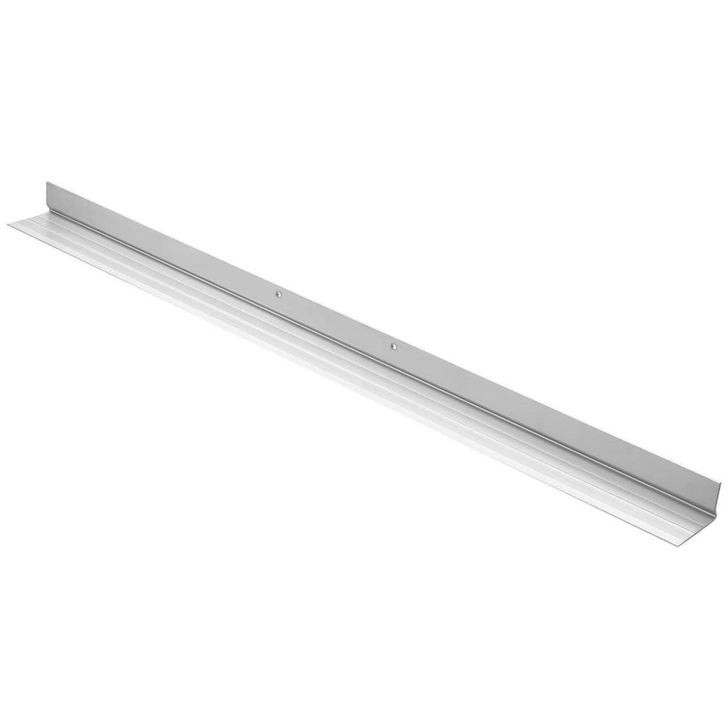 6 ft aluminum screed blade, tapered end, silver-gray with mounting holes