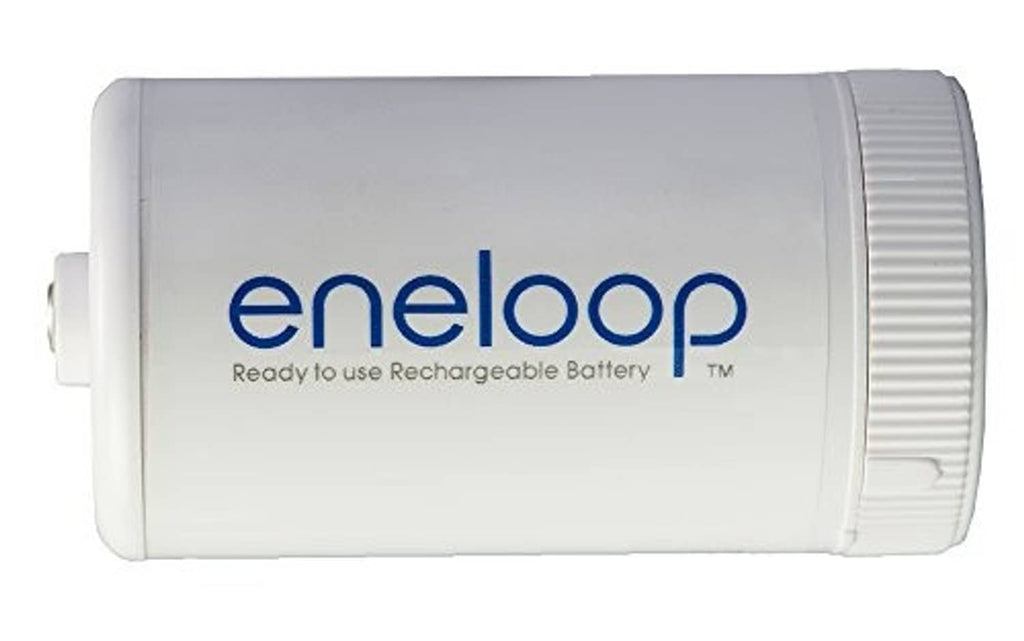 White eneloop D spacer for rechargeable batteries, single unit.