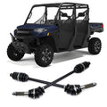 Rear CV axle set with black boots and metal splined ends for off-road UTV