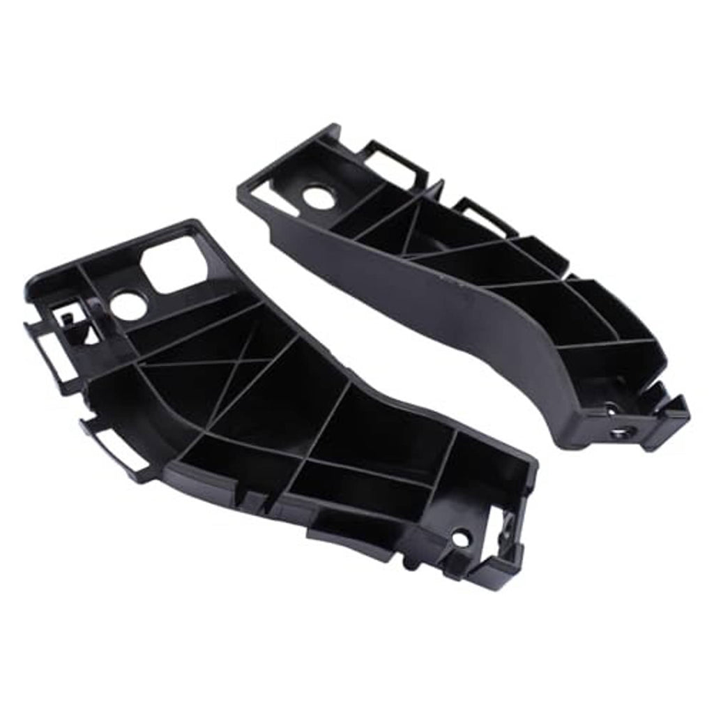 Pair of black bumper support rails with internal grid channels and mounting openings