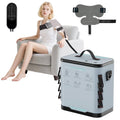 Portable cold therapy machine with shoulder pad and connecting hose, gray