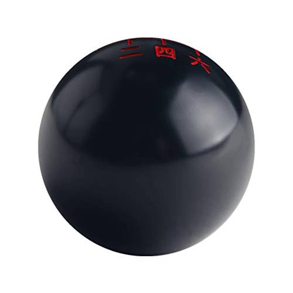 Black shift knob top view with red Japanese numerals and shift diagram.