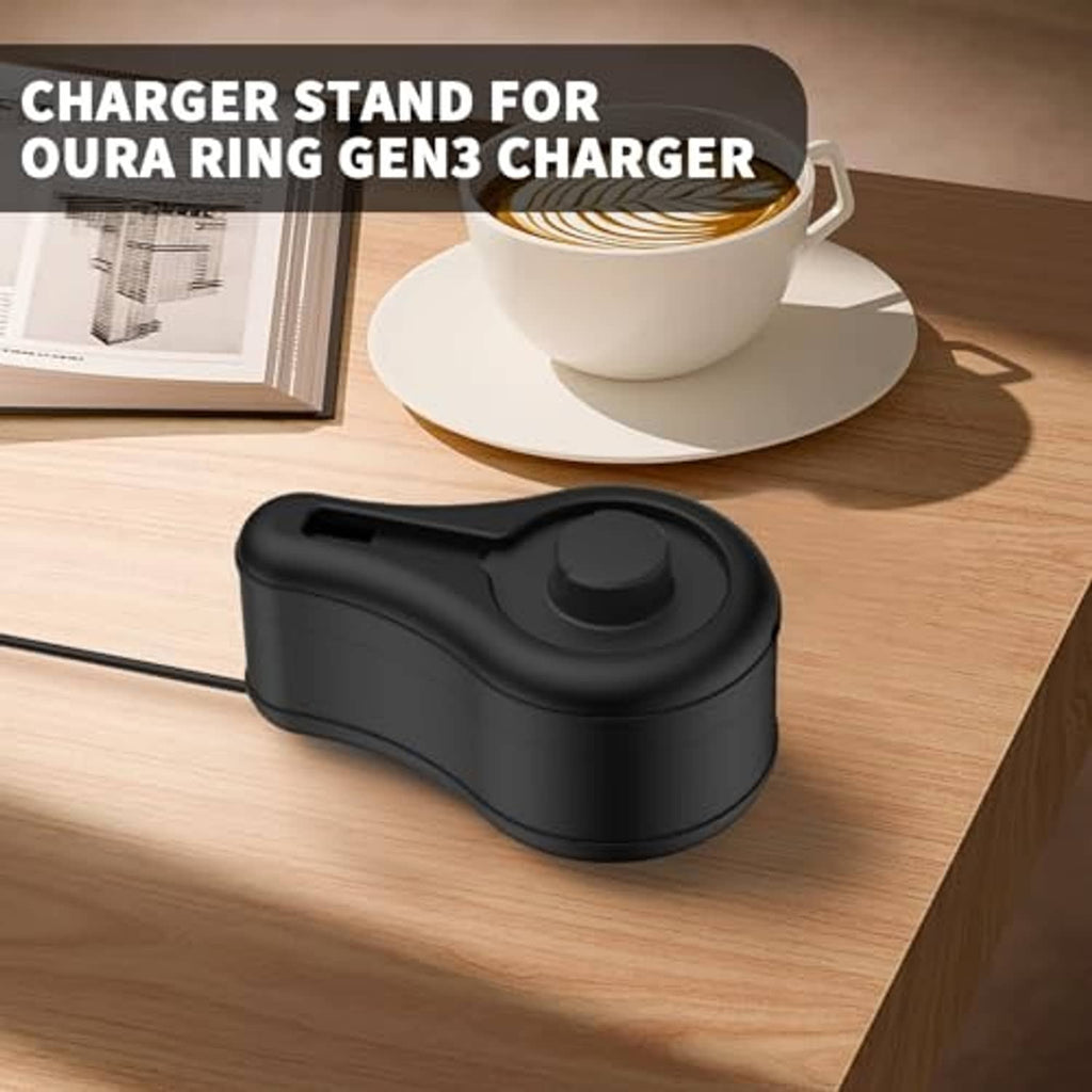 Black silicone charger stand protector with raised circular charging top