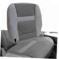 Gray perforated seat cover for front driver side, with stitched mesh center panels.