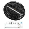 15 in pressure washer surface cleaner head with rotating spray nozzles