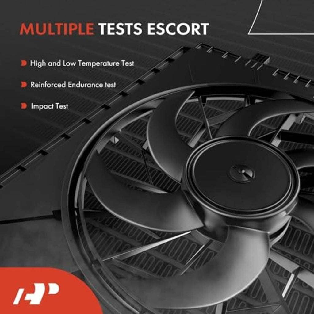 Radiator cooling fan blade assembly detail with curved blades and central hub