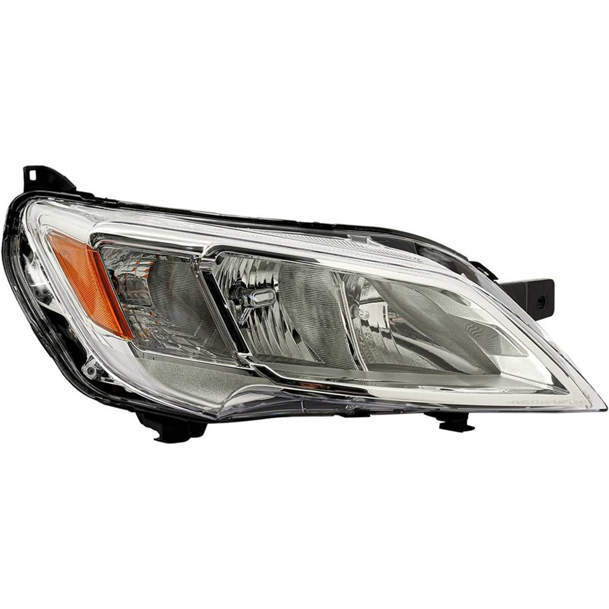 Right halogen headlight assembly with amber side marker and clear multi-reflector lens
