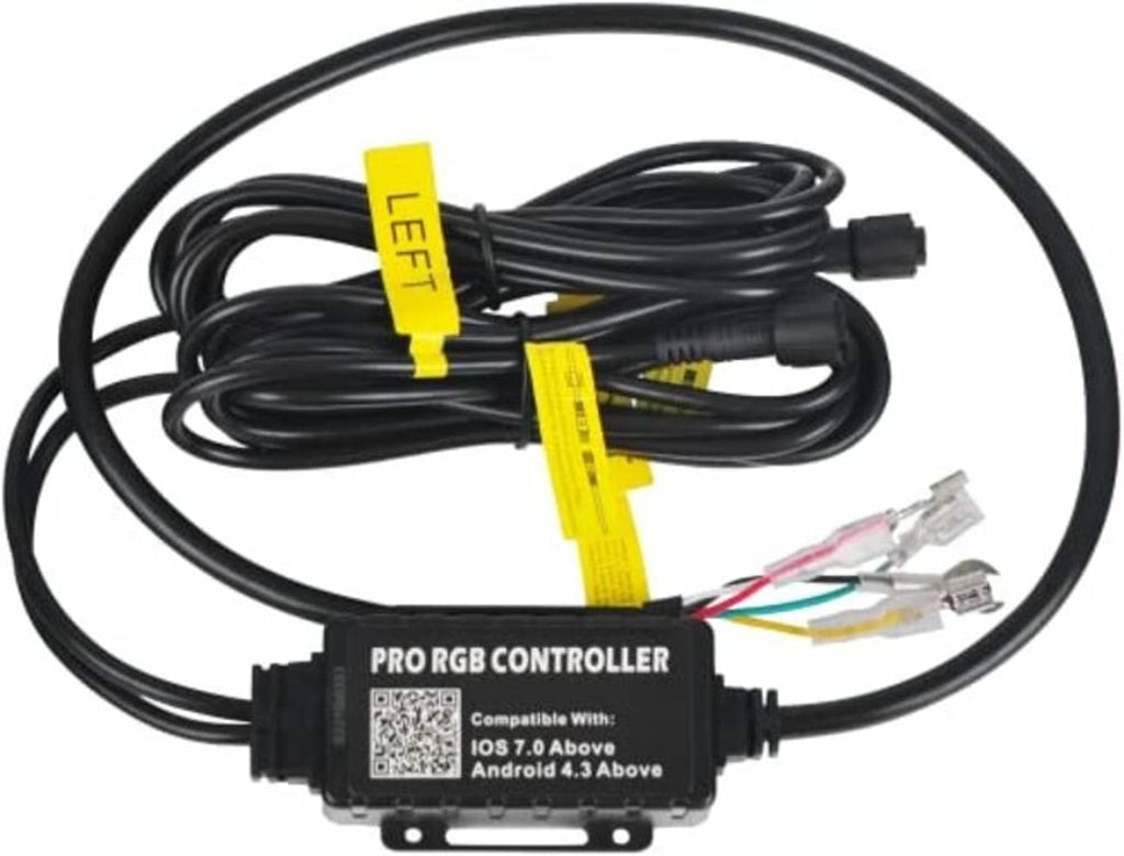 RGB controller module with black cable bundle and yellow 3-pin connectors
