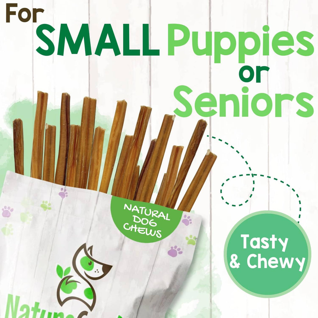 Nature Gnaws bully sticks bundle for small puppies or seniors, tasty and chewable