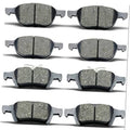 Ceramic brake pads set of 8, front and rear, with metal backing plates and ears