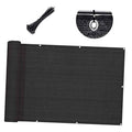 Black balcony privacy screen fabric with metal grommets and tie bundle