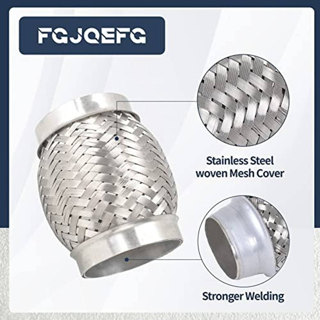 Stainless steel woven mesh exhaust flex pipe with flared end and clamp ring