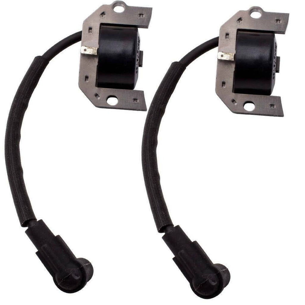 2-pack ignition coil modules with black wiring harness and gray metal mounting brackets