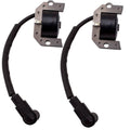 2-pack ignition coil modules with black wiring harness and gray metal mounting brackets