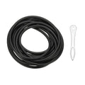 Black rubber tubing sling band coil with silver mounting loop accessory