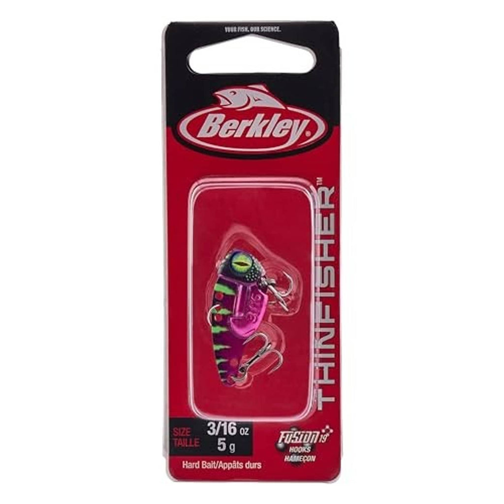 Berkley Thinfisher blade bait package, Fusion19 black nickel treble hooks, 3/16 oz