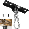 Matte black boxing bag hanger with metal chain swivel hook and mounting screws