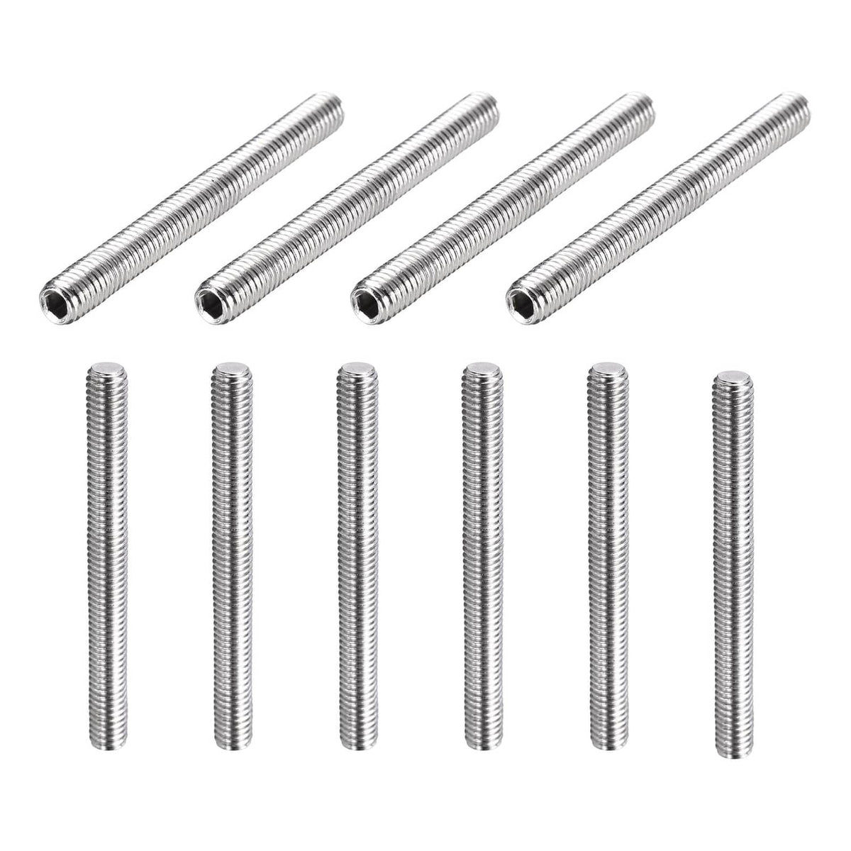 Stainless steel M6 grub screws, threaded cylindrical shanks, multiple pieces