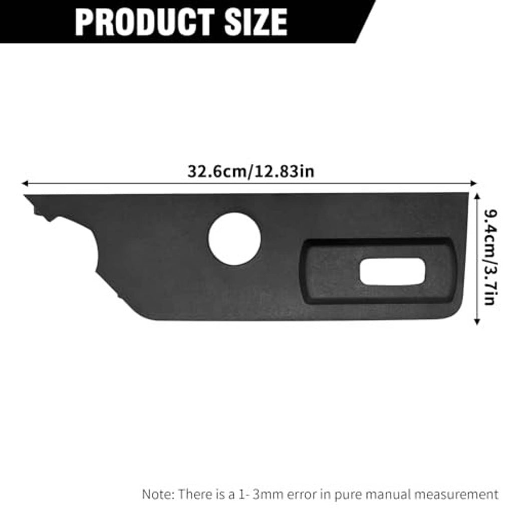 Dark gray seat switch trim bezel panel with circular hole and rectangular switch recess
