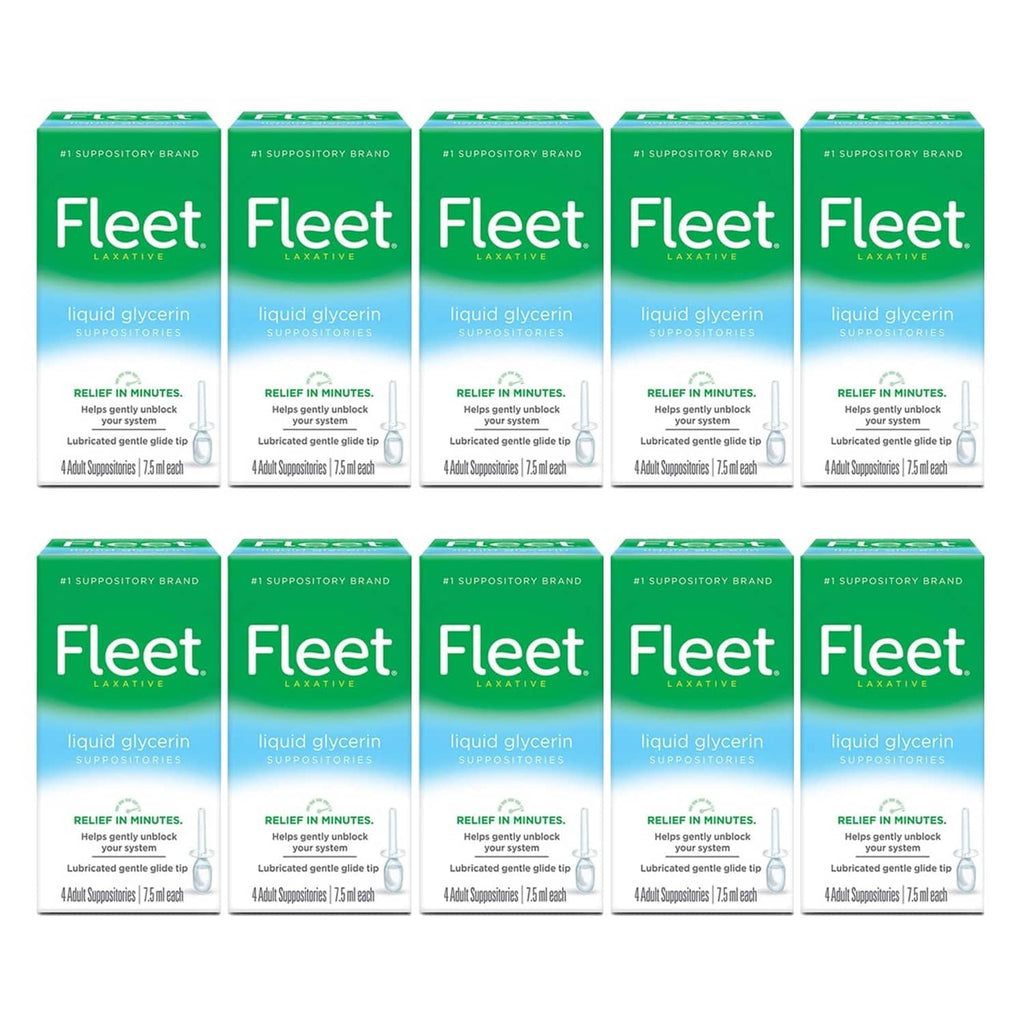 Fleet liquid glycerin suppository boxes, green/white pack of 4