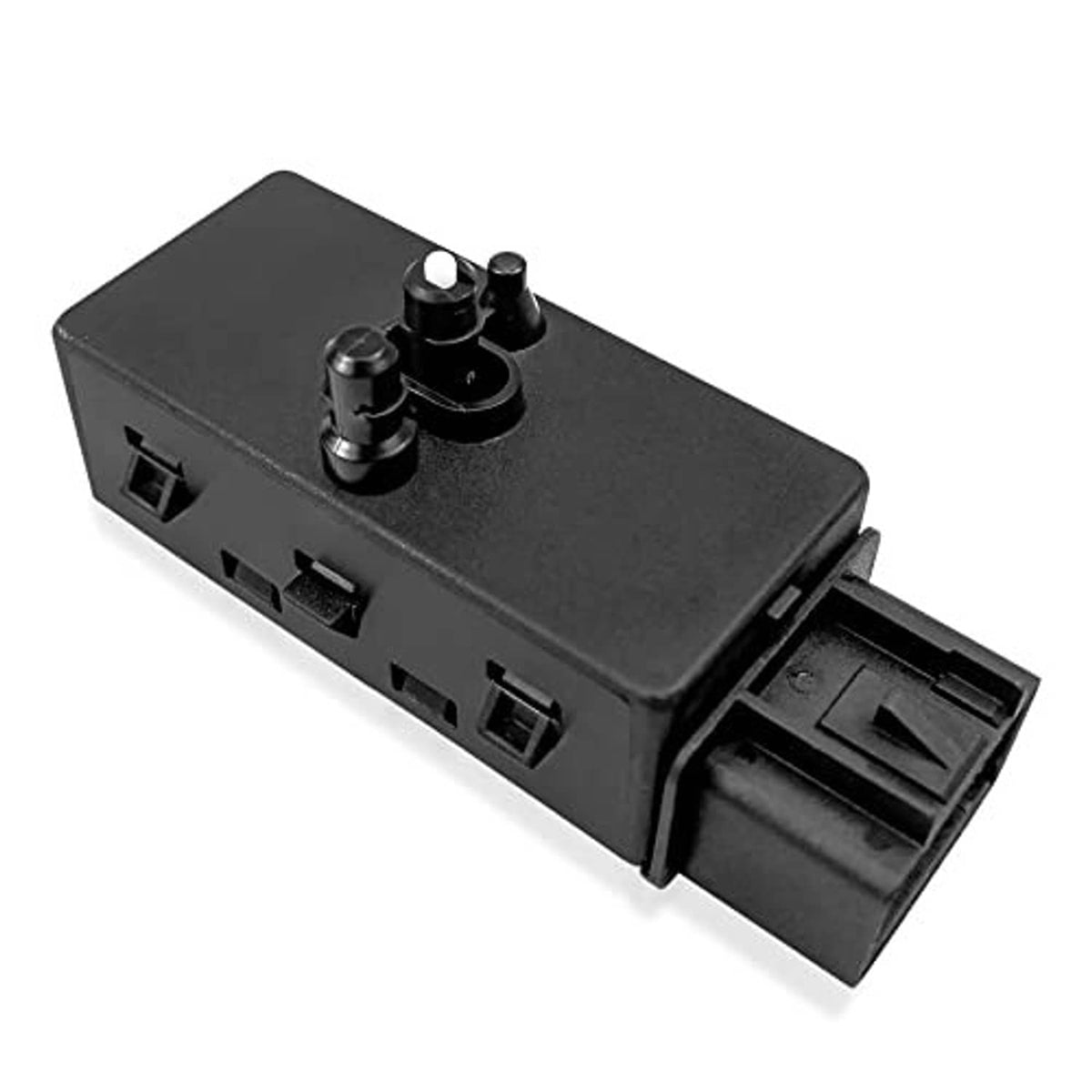 Power seat adjuster switch with black connector plug and control buttons on top