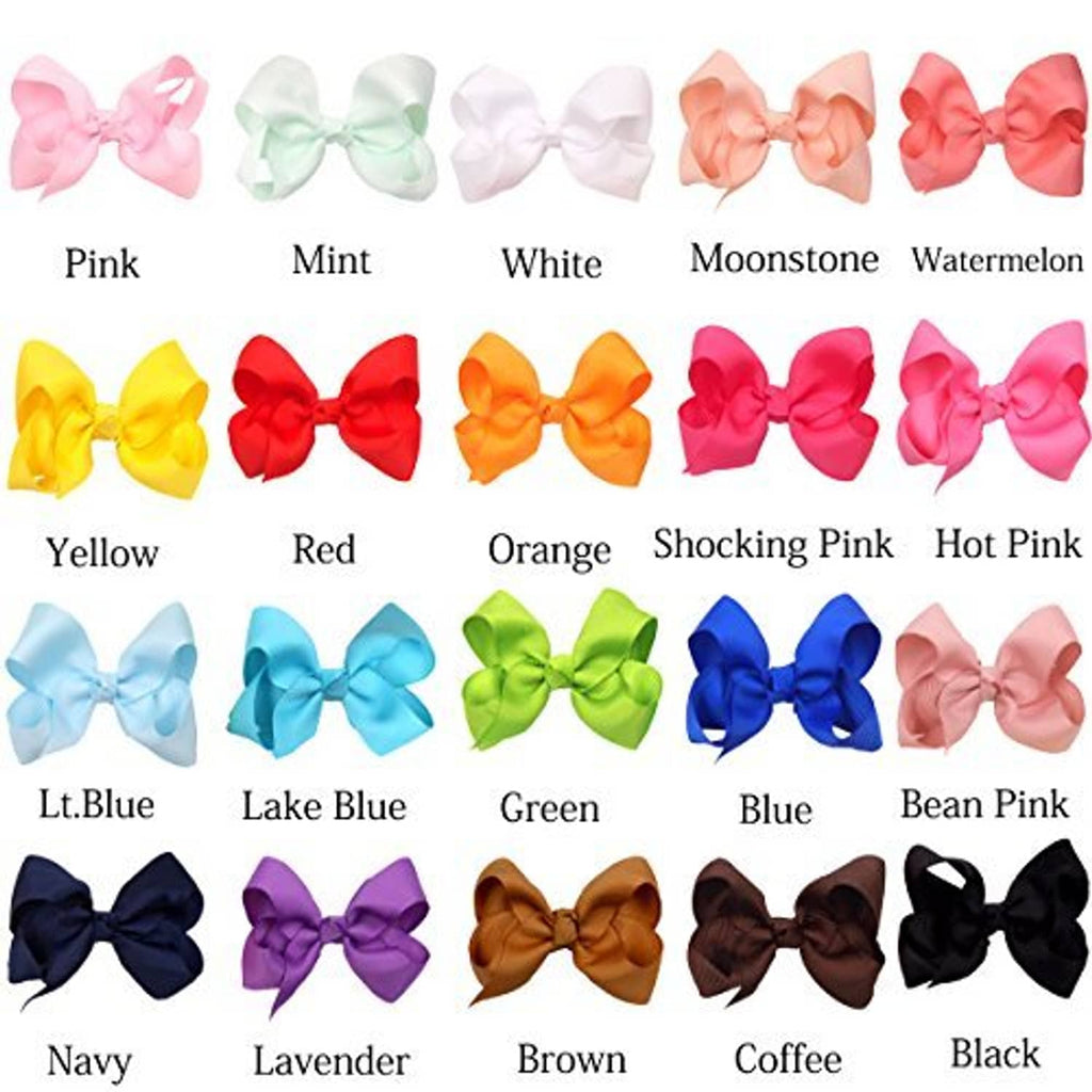 Assorted pinwheel hair bows with alligator clips, multiple ribbon colors