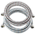Braided stainless steel washing machine hose, 15 ft with brass threaded end fittings