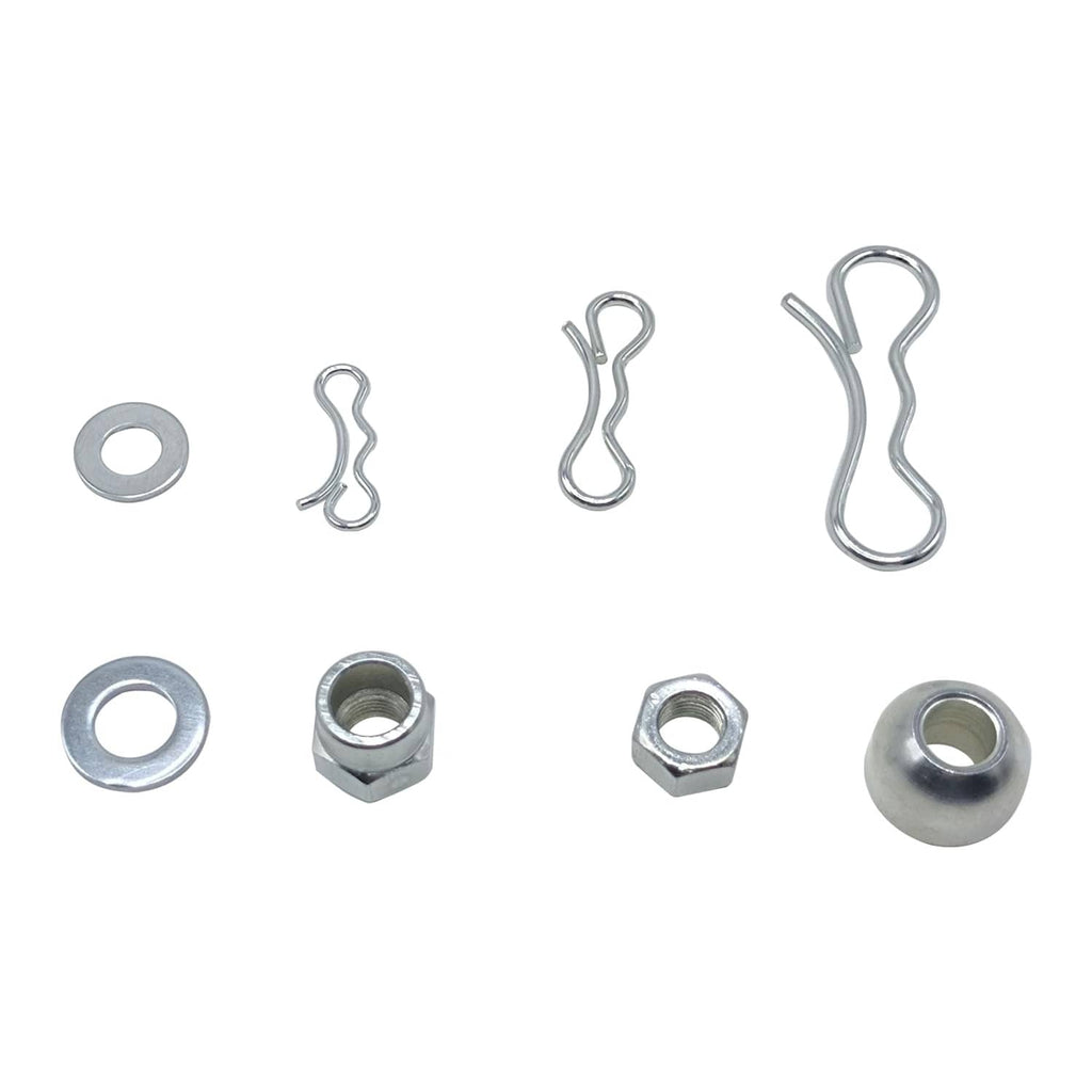 Front deck lift suspension hardware set: washers, cotter clips and nuts