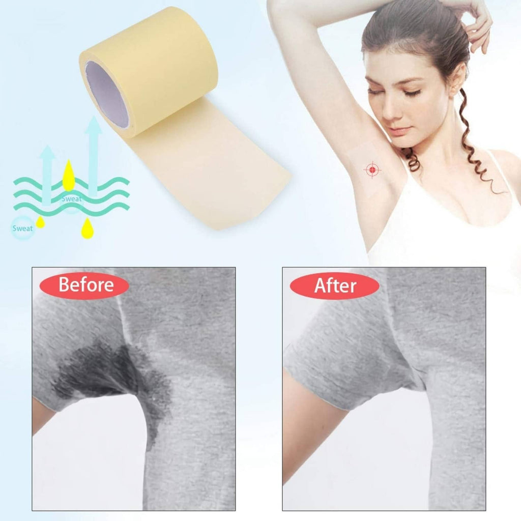 Underarm sweat pad adhesive strip roll and curved armpit pad for daily use