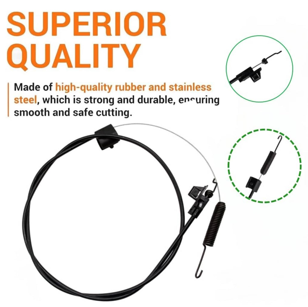 Black drive cable replacement with spring, rubber insulator, and clips
