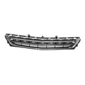 Front bumper grille insert with black frame and chrome horizontal bars