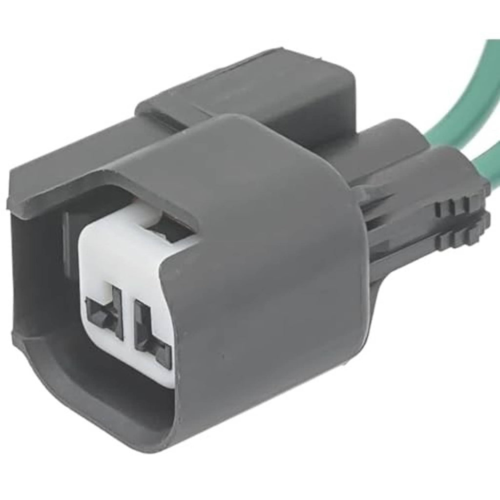 ABS wheel speed sensor pigtail connector, gray housing with 2-pin socket and green wires