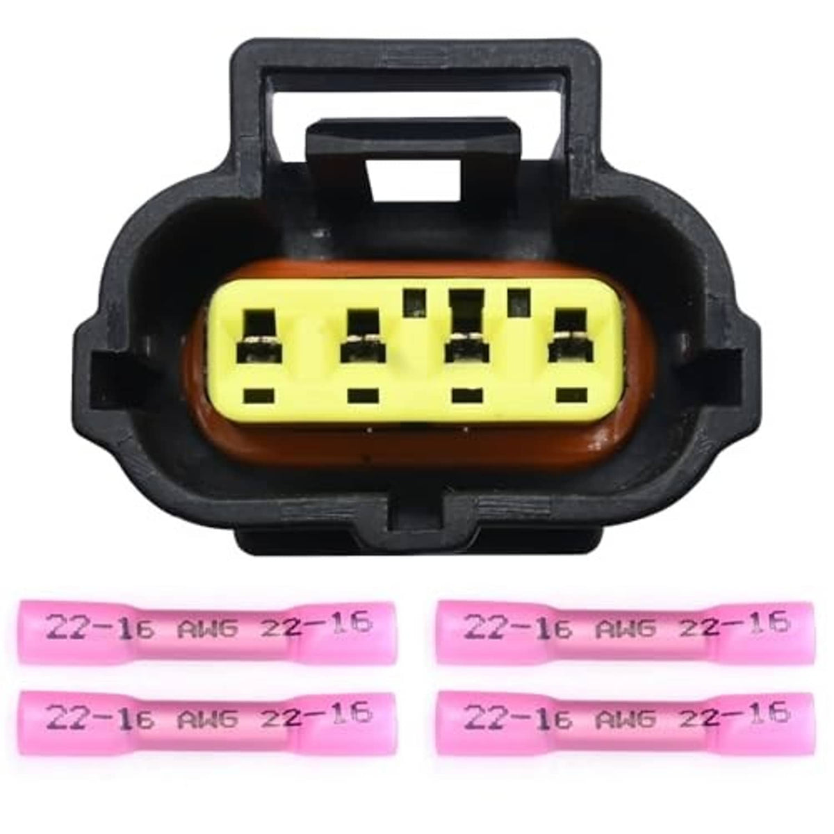 Electronic throttle body connector plug with 6-pin yellow socket and black housing