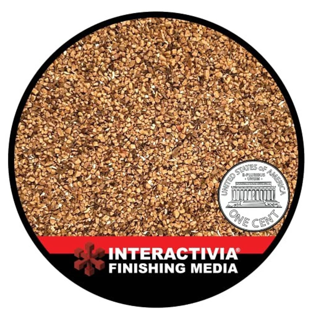 Walnut shell blasting media, 18–40 grit, shown as a mound