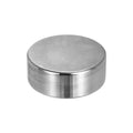 Round steel bench block with flat top, silver finish