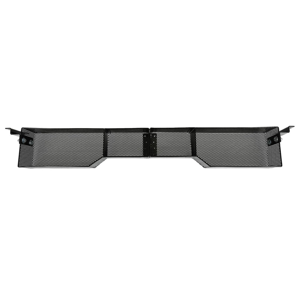 Black front inner storage basket box with three divided compartments and mounting hardware