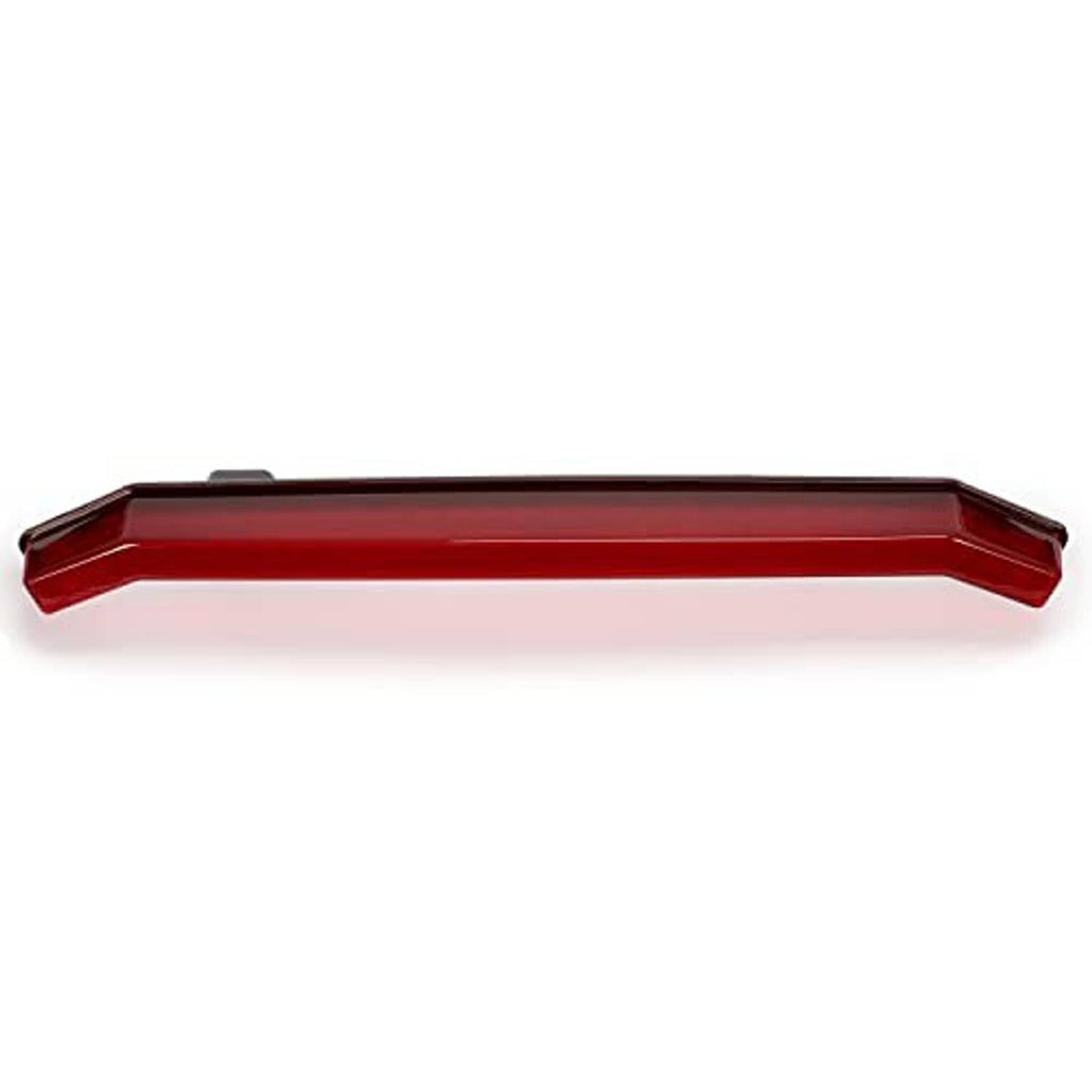 Center tail light bar with red smoked lens and raised edge, side view