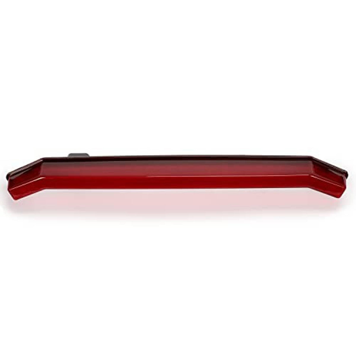 Center tail light bar with red smoked lens and raised edge, side view