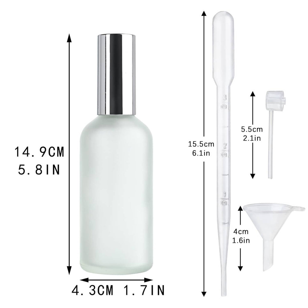 RivetOak YU FENG Perfume Bottles Empty Glass Refillable Atomizer 3 Pack 100ml, Style 4