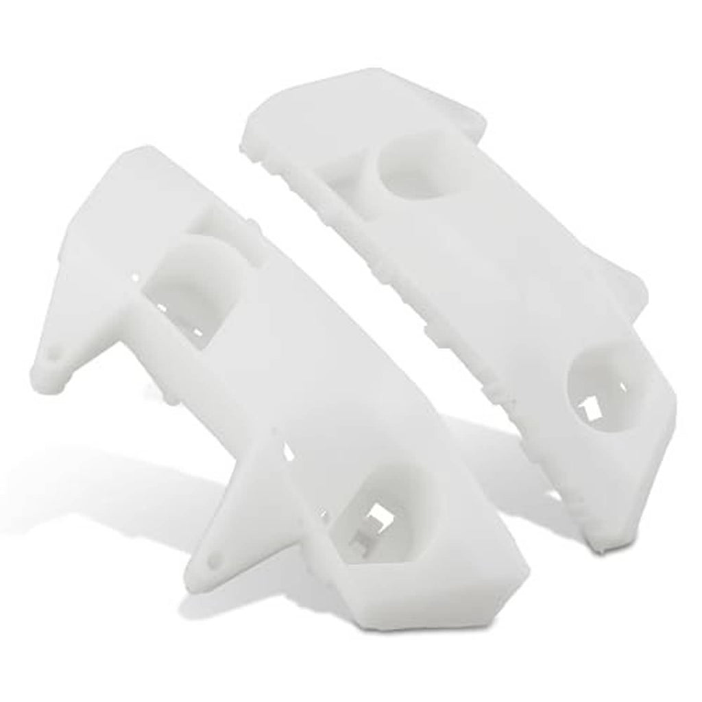 Infiniti front bumper outer bracket, white plastic mounting clips with slots