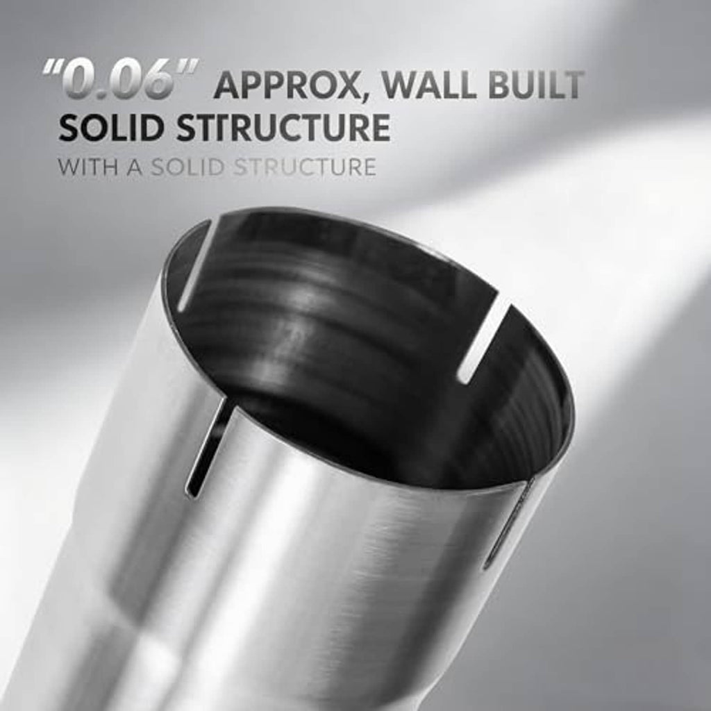 Thick-walled stainless steel exhaust pipe sleeve with expanded dark inlet end