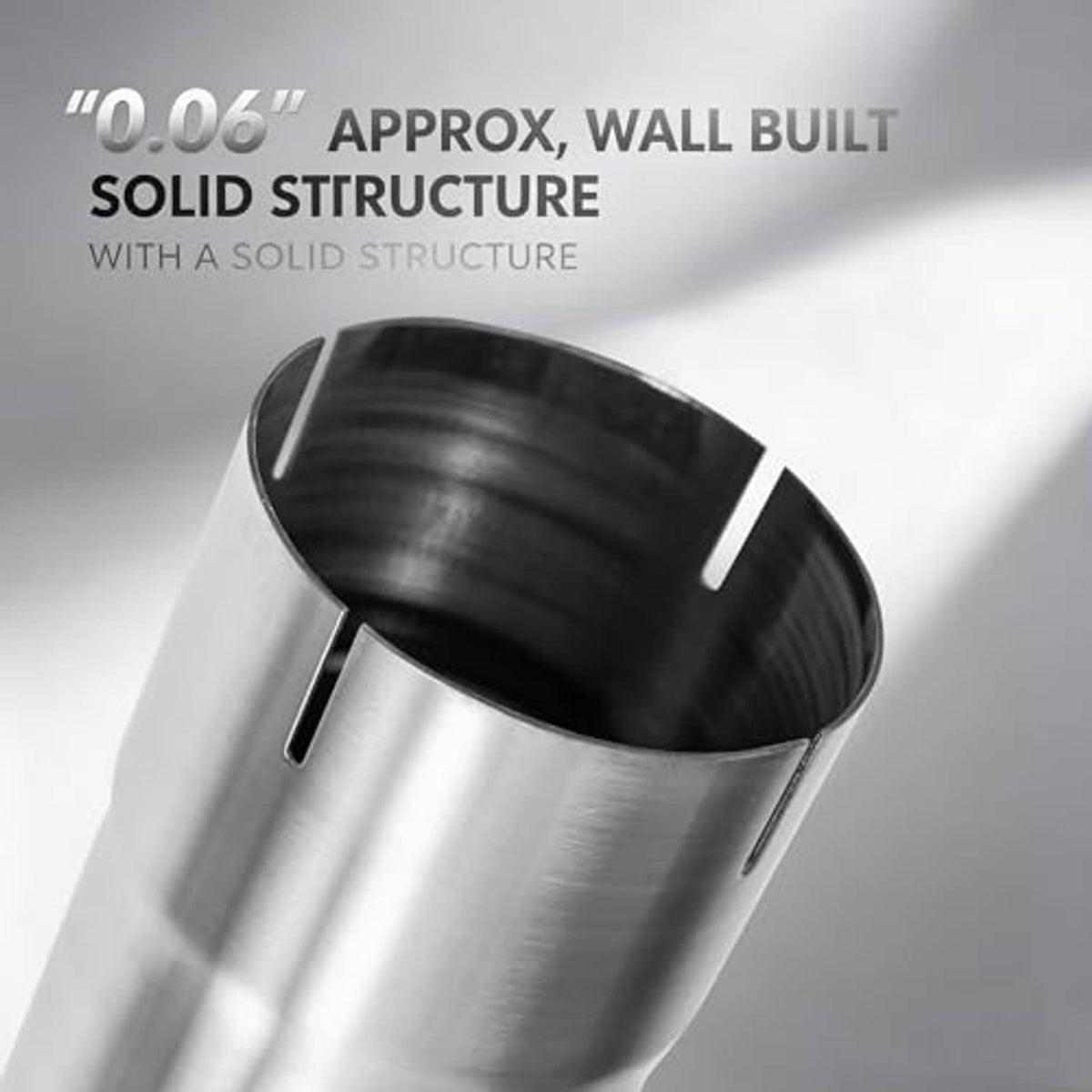 Thick-walled stainless steel exhaust pipe sleeve with expanded dark inlet end