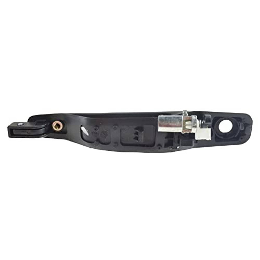 Black door handle inner housing with metal latch insert and two mounting points